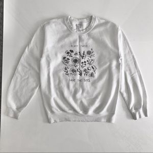 Women’s S sweatshirt, “plant these save the bees”